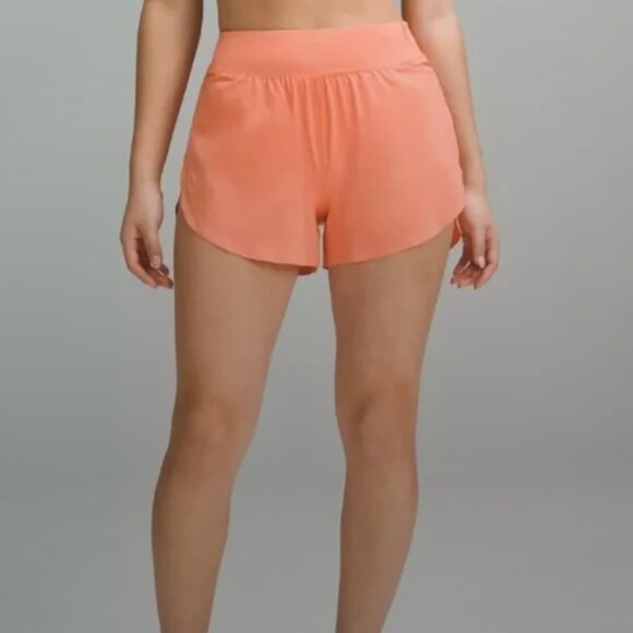 Lululemon Fast and Free High Rise 3” Shorts in Coral Size 0 - Picture 1 of 5
